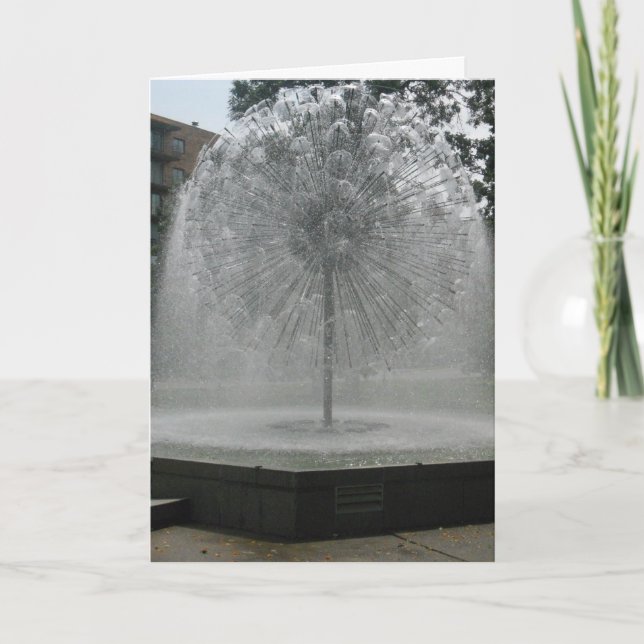 Carte d'anniversaire "Fontaine de Dandelion Blanc" (Devant)