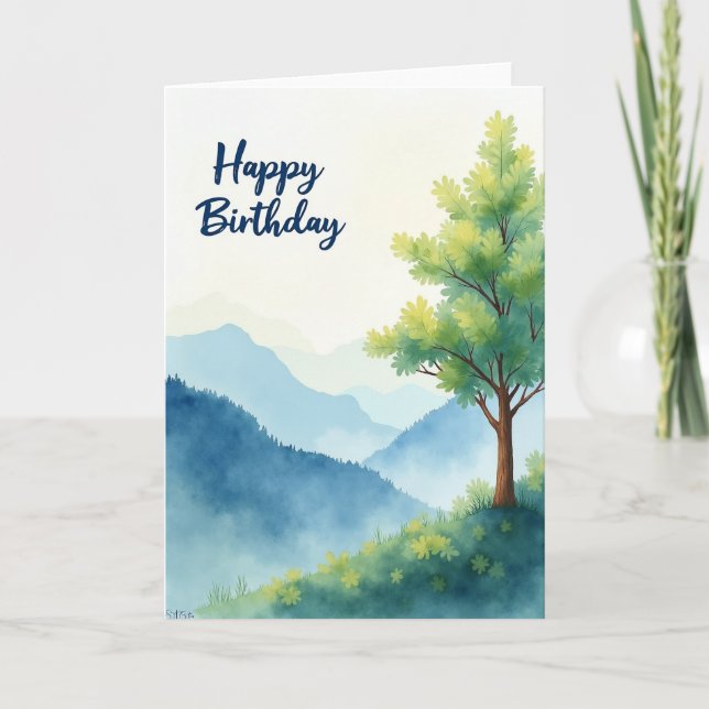 Carte d'anniversaire Forêt Verdoyante (Devant)