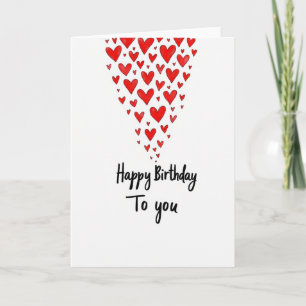 Carte d'anniversaire Formes Rouges Joyeuses