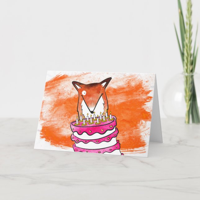 Carte d'anniversaire Fox (Devant)