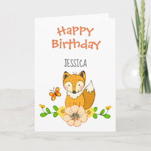 Carte d'anniversaire Fox Joyeux