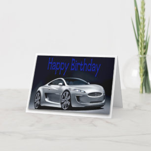 Carte d'anniversaire fraîche de voiture de sport