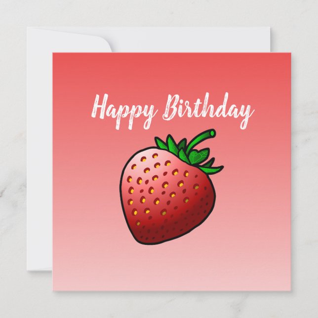 Carte d'anniversaire fraise (Devant)
