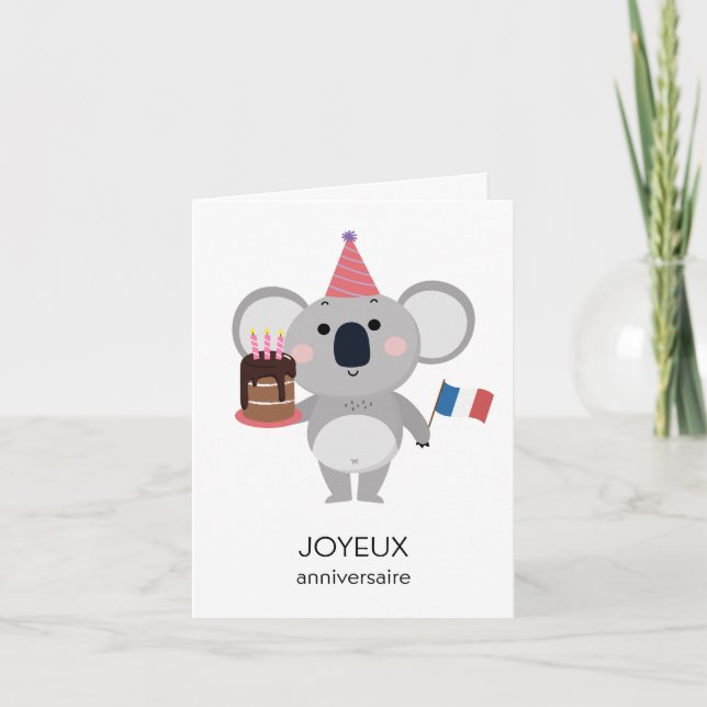 Carte d'anniversaire française - Joyeux anniversai (Devant)
