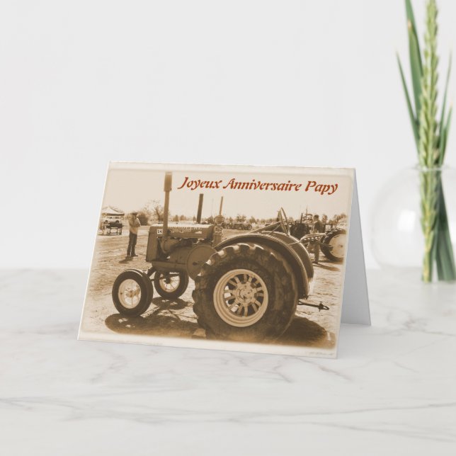 Carte d'anniversaire française pour grand-père (Devant)
