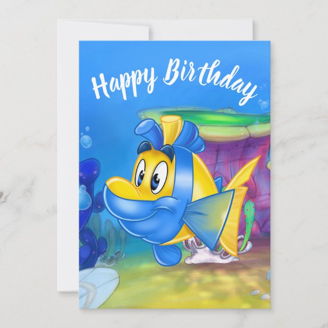 Carte d'anniversaire FriendFish Flitch (Devant)