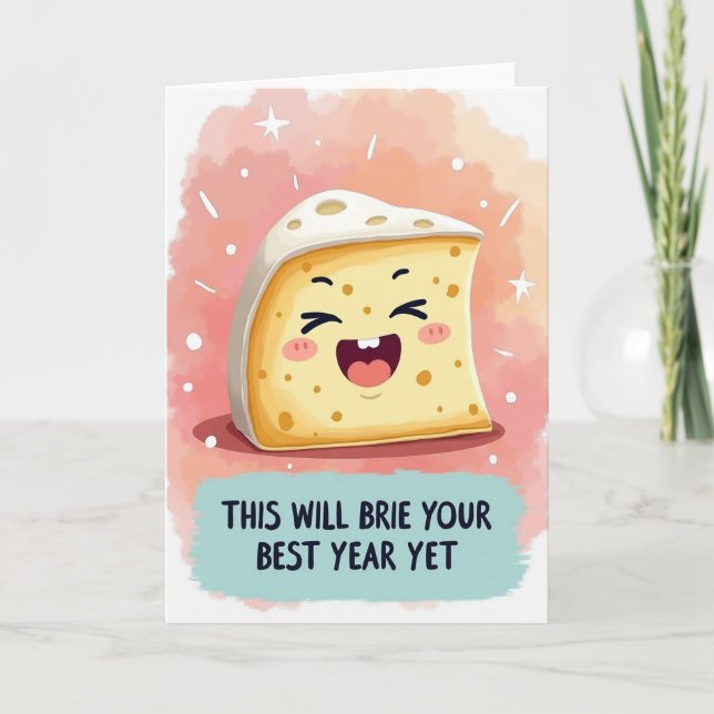 Carte d'anniversaire Fromage Joyeux (Devant)