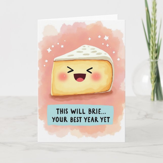 Carte d'anniversaire Fromage Sourire Joyeux (Devant)