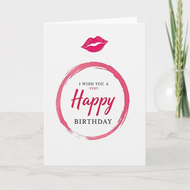 Carte d'anniversaire Fuchsia Brushstroke (Devant)