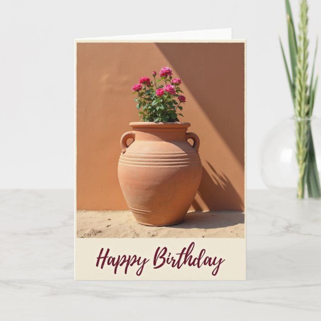 Carte d'anniversaire Fuchsia Ensoleillée (Devant)