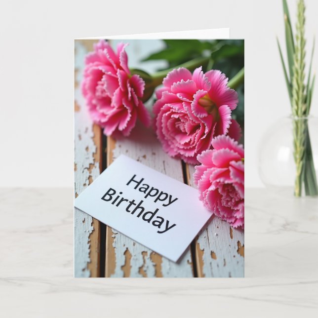 Carte d'anniversaire Fuchsia Froissée (Devant)