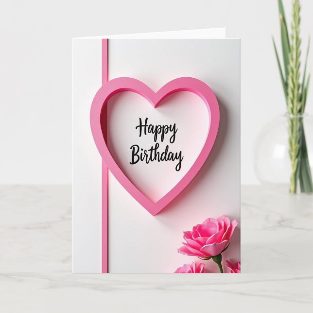 Carte d'anniversaire Fuchsia Heart (Devant)