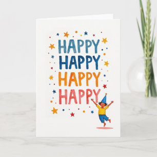 Carte d'anniversaire fun aquarelle