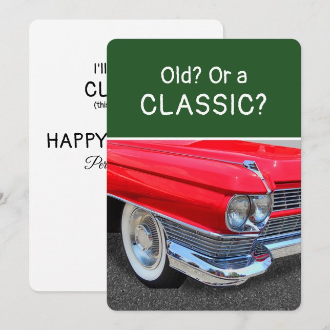 Carte d'anniversaire fun pour une vieille ou une v (Devant / Derrière)