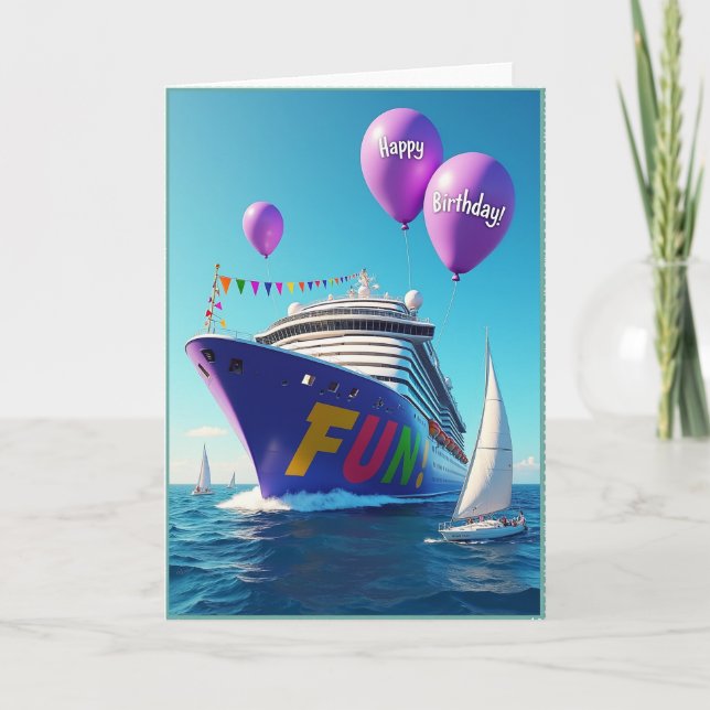 Carte d'anniversaire Fun Ship (Devant)