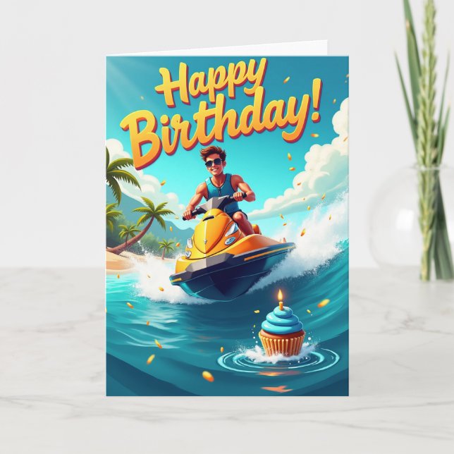 Carte d'anniversaire Fun Tropical (Devant)