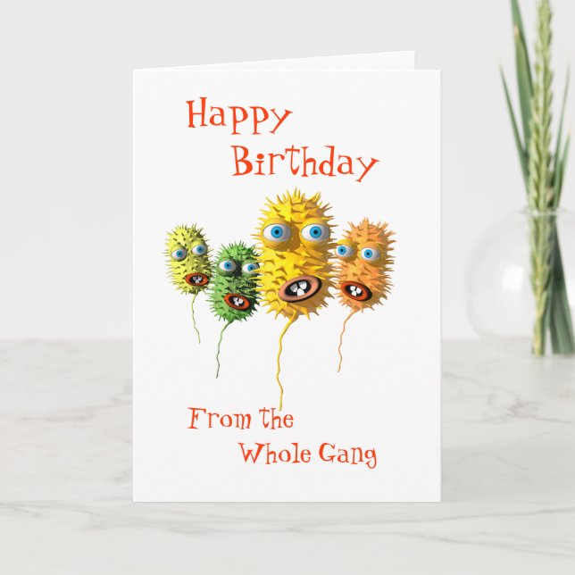 Carte d'anniversaire Funny Bacteria (Devant)