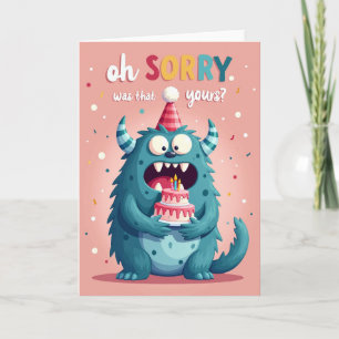 Carte d'anniversaire Funny Creature Cake