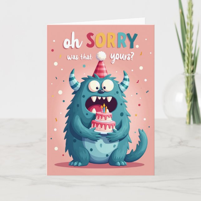 Carte d'anniversaire Funny Creature Cake (Devant)