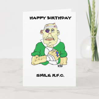 CARTE D'ANNIVERSAIRE FUNNY RUGBY