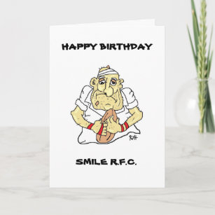 CARTE D'ANNIVERSAIRE FUNNY RUGBY