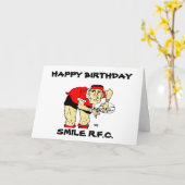 CARTE D'ANNIVERSAIRE FUNNY RUGBY (Yellow Flower)