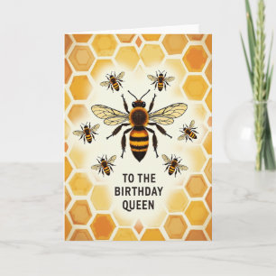 Carte d'anniversaire Fuzzy Bee