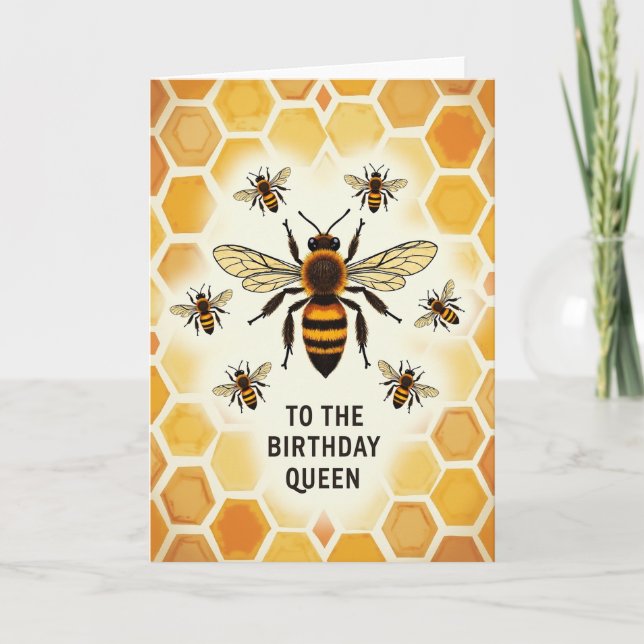 Carte d'anniversaire Fuzzy Bee (Devant)