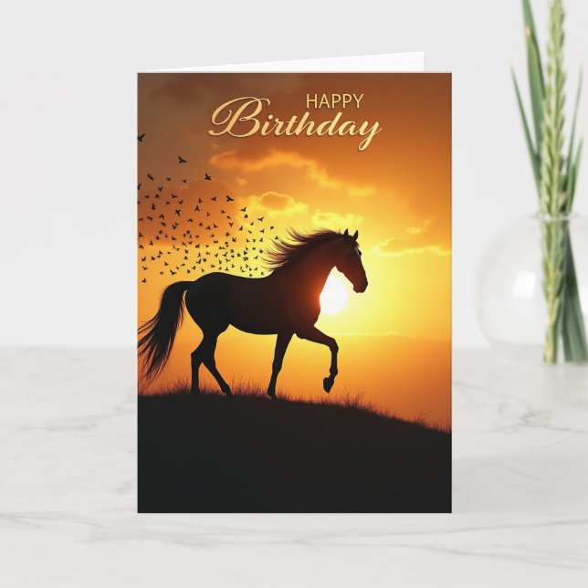 Carte d'anniversaire Gallop Majestueux (Devant)
