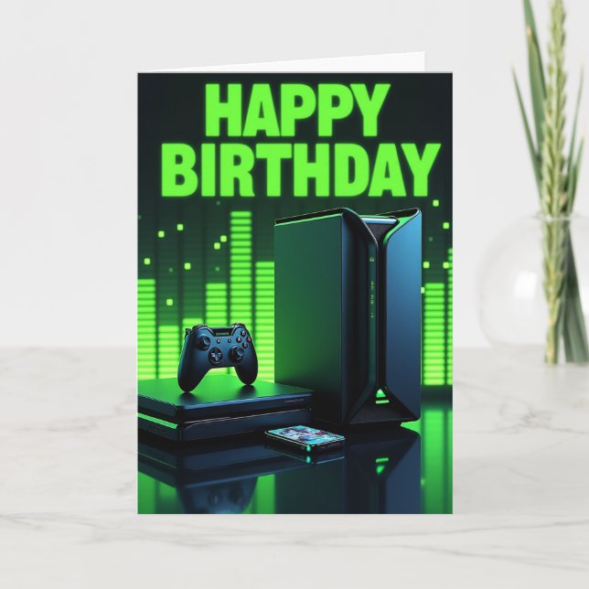 Carte d'anniversaire Gamers Neon (Devant)