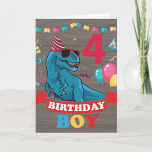 Carte d'anniversaire garçon - Célébration dinosaur