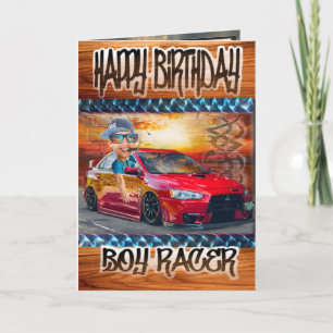 Carte d'anniversaire garçon Racer