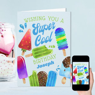 Carte d'anniversaire garçon super cool personnalis