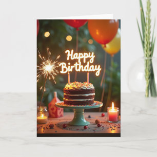 Carte d'anniversaire Gâteau au Chocolat
