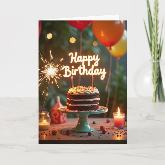 Carte d'anniversaire Gâteau au Chocolat (Devant)