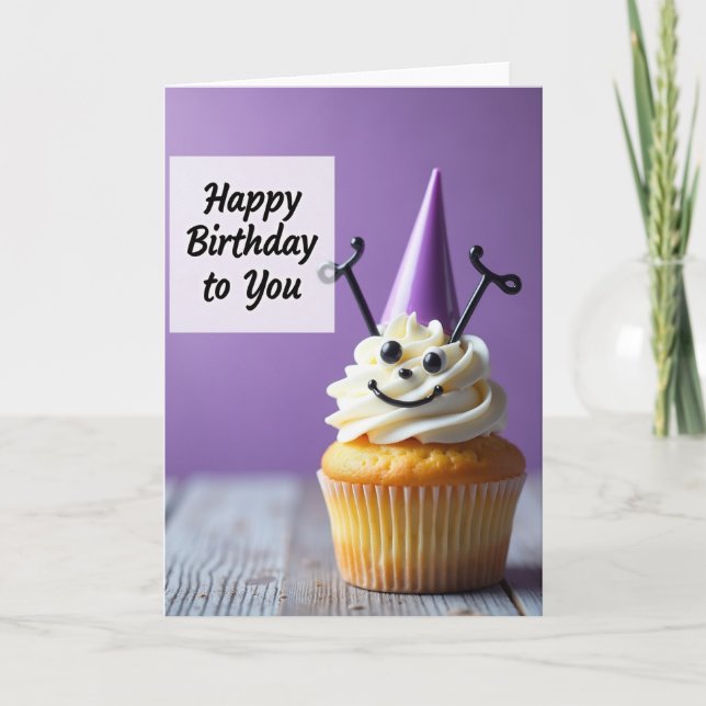 Carte d'anniversaire Gâteau au sourire (Devant)