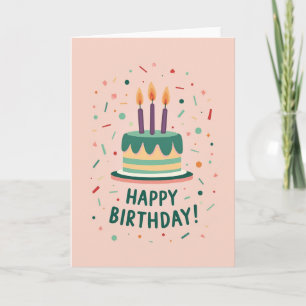 Carte d'anniversaire Gâteau Bleu Turquoise
