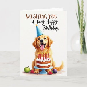 Carte d'anniversaire Gâteau Chien Joyeux