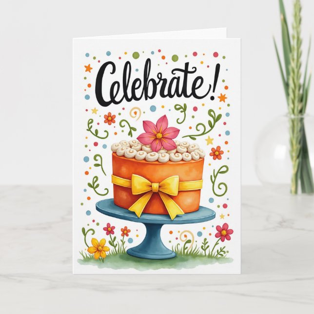 Carte d'anniversaire Gâteau Confetti (Devant)