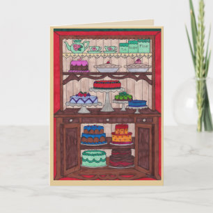 Carte d'anniversaire - Gâteau dans placard