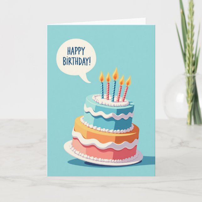 Carte d'anniversaire gâteau graphique (Devant)