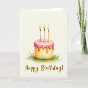 Carte d'anniversaire Gâteau Herbeux