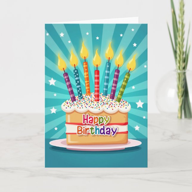 Carte d'anniversaire Gâteau Idéal (Devant)