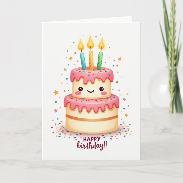 Carte d'anniversaire Gâteau Joyeux (Devant)