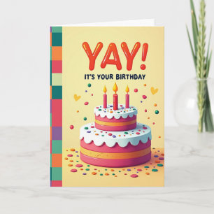 Carte d'anniversaire Gâteau Lumineux