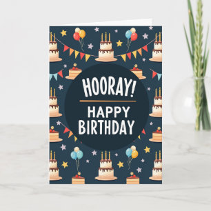 Carte d'anniversaire Gâteau Navy