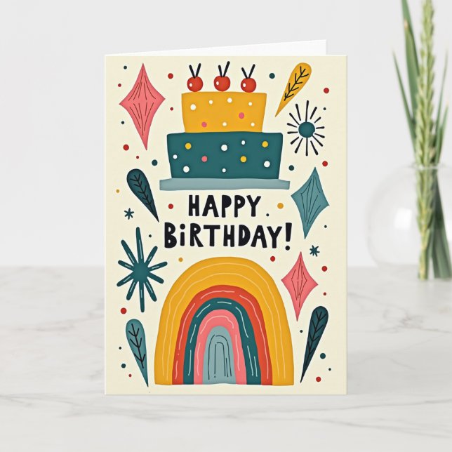 Carte d'anniversaire Gâteau pointillé doux (Devant)
