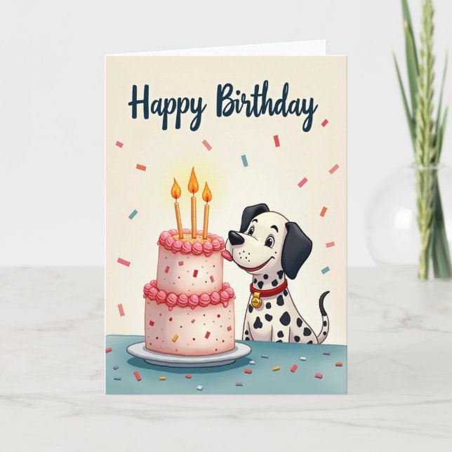 Carte d'anniversaire Gâteau pour chien joyeux (Devant)