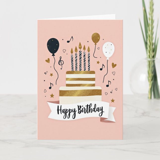 Carte d'anniversaire Gâteau Sucré (Devant)