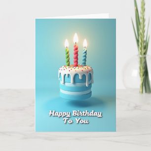 Carte d'anniversaire Gâteau superposé bleu
